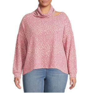 Terra & Sky Women’s Plus Size Cut Out Turtleneck Top Size 4X